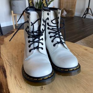 White 1460 Dr Martens ankle boot